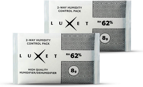 Luxet 62% High Quality Control Leak Free Humidity Packs Perfect for Herb Flowers, Cigars, Humidifier and Tobacco - 8 Gram