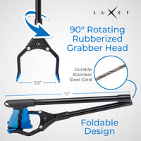 Grabber Reacher Tool, [Newest Version] Long 26” Steel Foldable Pick Up Stick with Strong Grip Magnetic Tip For Store Shelves, Lightweight Trash Picker Claw Reacher Grabber Tool for Elderly - by Luxet