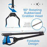 Grabber Reacher Tool, [Newest Version] Long 32” Steel Foldable Pick Up Stick with Strong Grip Magnetic Tip For Store Shelves, Lightweight Trash Picker Claw Reacher Grabber Tool for Elderly - by Luxet